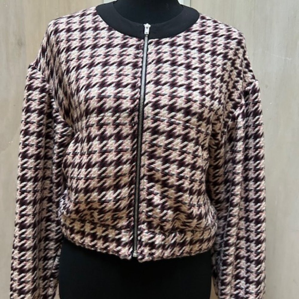 Bcbgeneration Houndstooth Boucle Jacket Size Xs - image 1